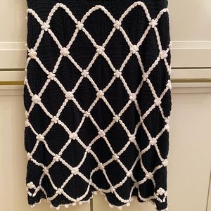 Never worn black and white crochet lined skirt
